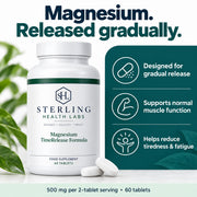Magnesium designed for gradual release, with muscle and fatigue support